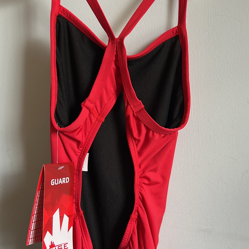 NWT RISE AQUATICS POLY F-H2 BACK ONE-PIECE SWIMSUIT, RED 32 - Picture 7 of 7